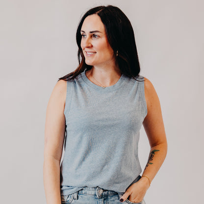 Be Cool | Heathered Tank | Blue