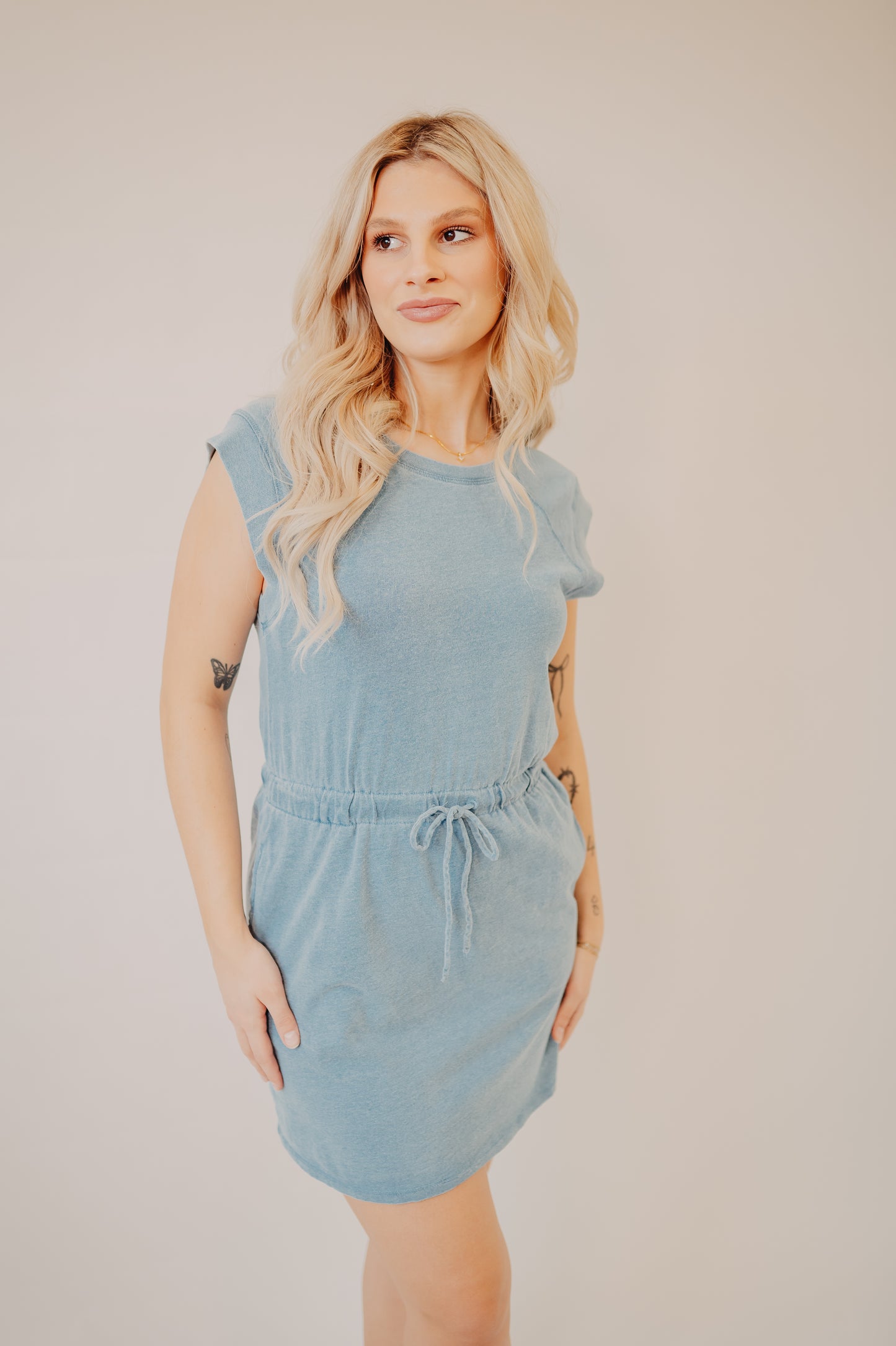 Z Supply | Kalani Jersey Denim Dress | Santorini Indigo