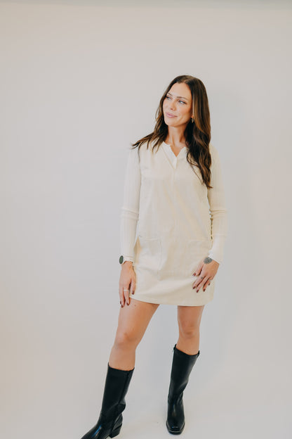 Wishlist | Suede V-Neck Mini Dress | Stone