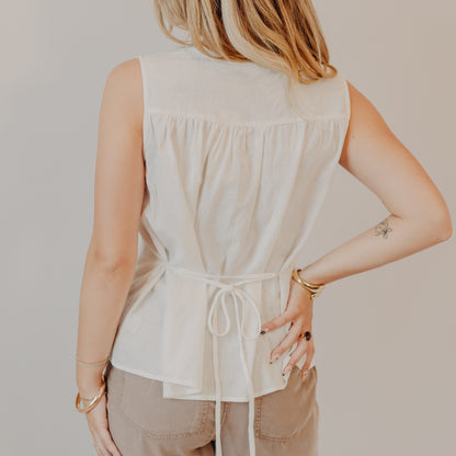 Doe & Rae | Floral Flowy Top | Off White