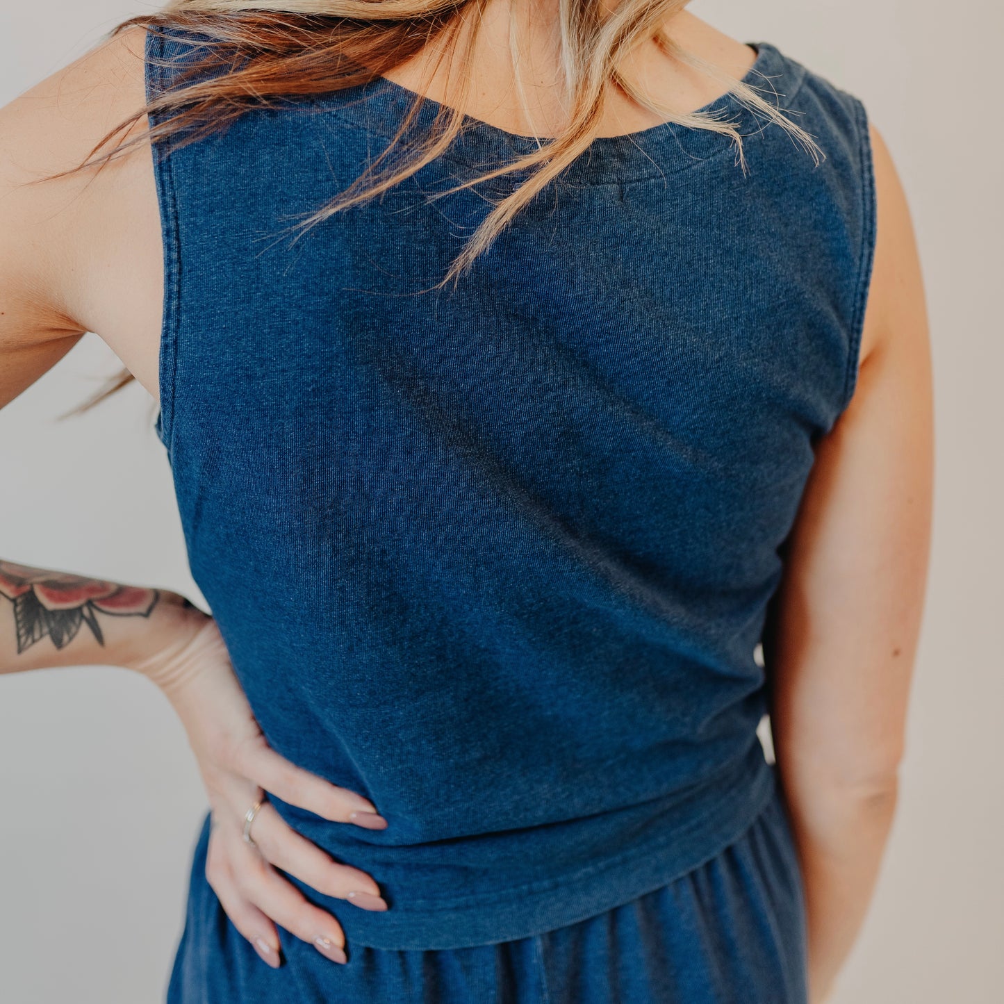 Z Supply | Solace Jersey Denim Top | Indigo