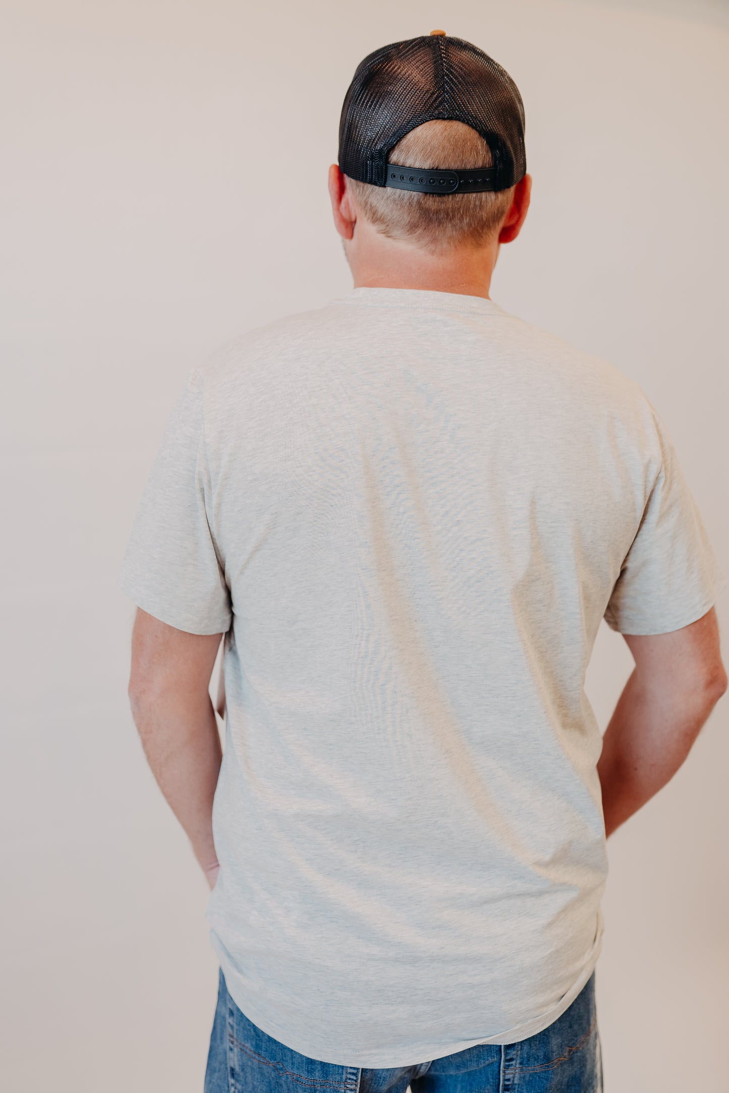 Flag & Anthem | Essential Stretch Crew Tee | Lt Grey Heather