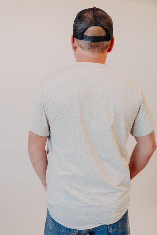 Flag & Anthem | Essential Stretch Crew Tee | Lt Grey Heather