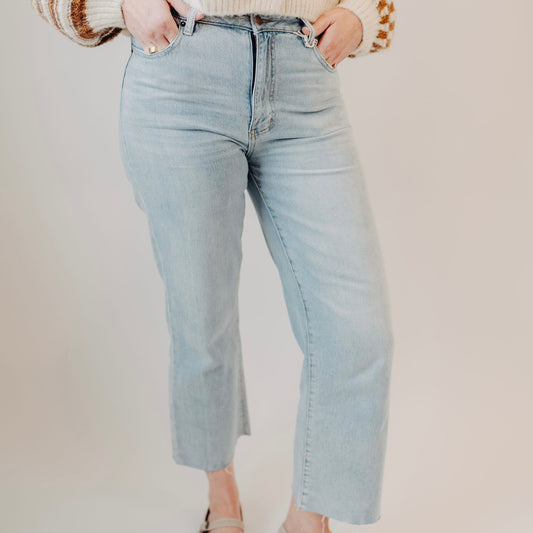 Oliver Logan | High Rise Wide Leg Jean | Light Indigo