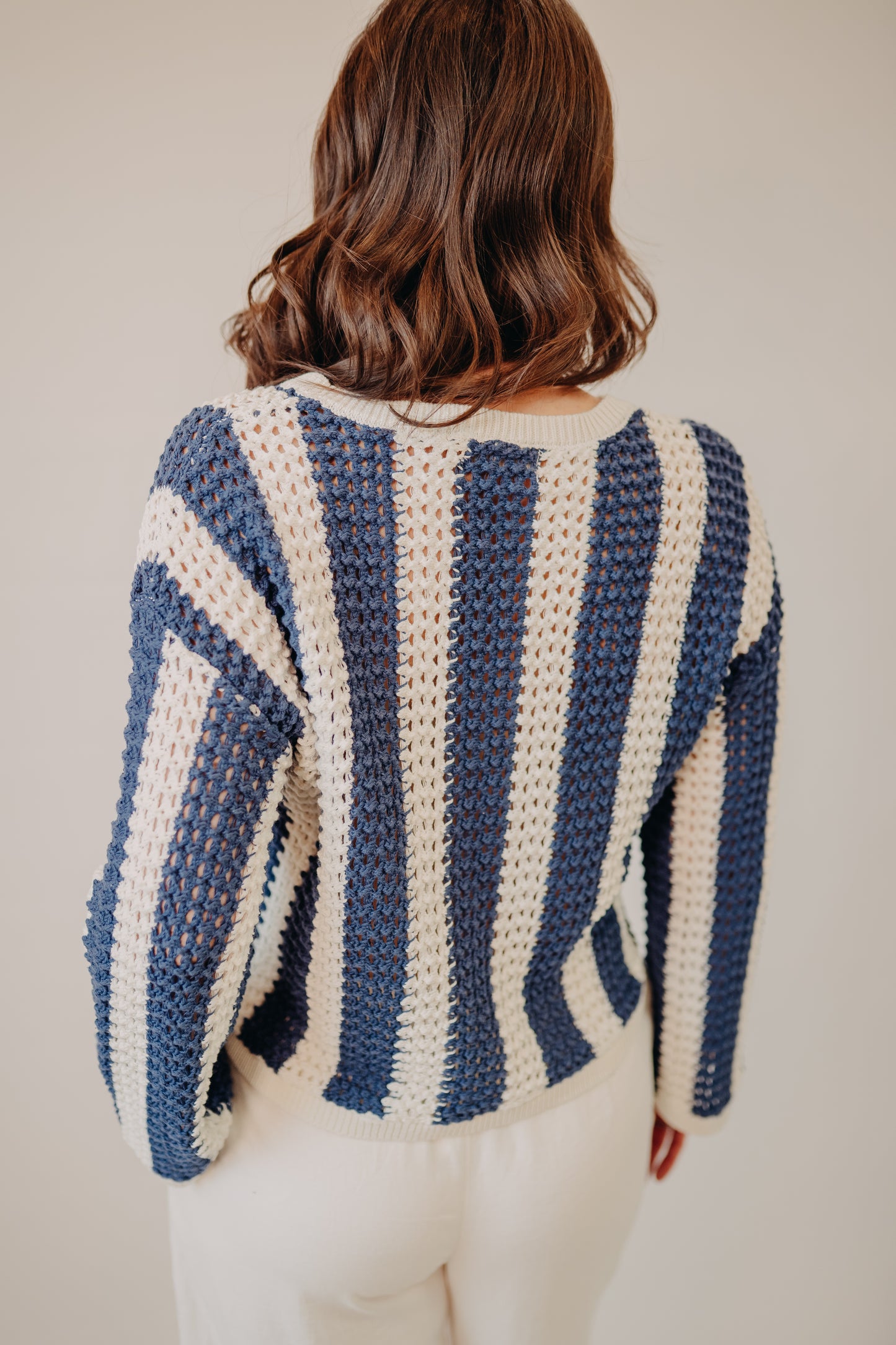 By Together | Romero Crochet Pullover | Navy White