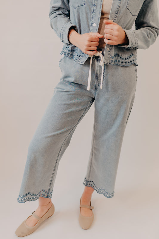Thread & Supply | Morwenna Pants | Medium Blue Wash