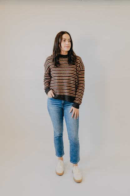 By Together | Briar Striped Sweater | Chocolate