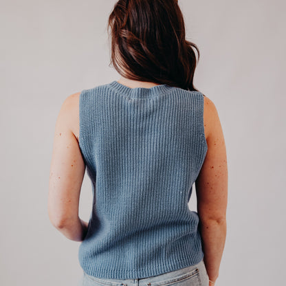 Doe & Rae | 'Beach" Sweater Tank | Lt Blue