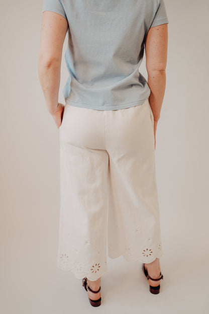 Hem & Thread | Embroidered Culottes | White