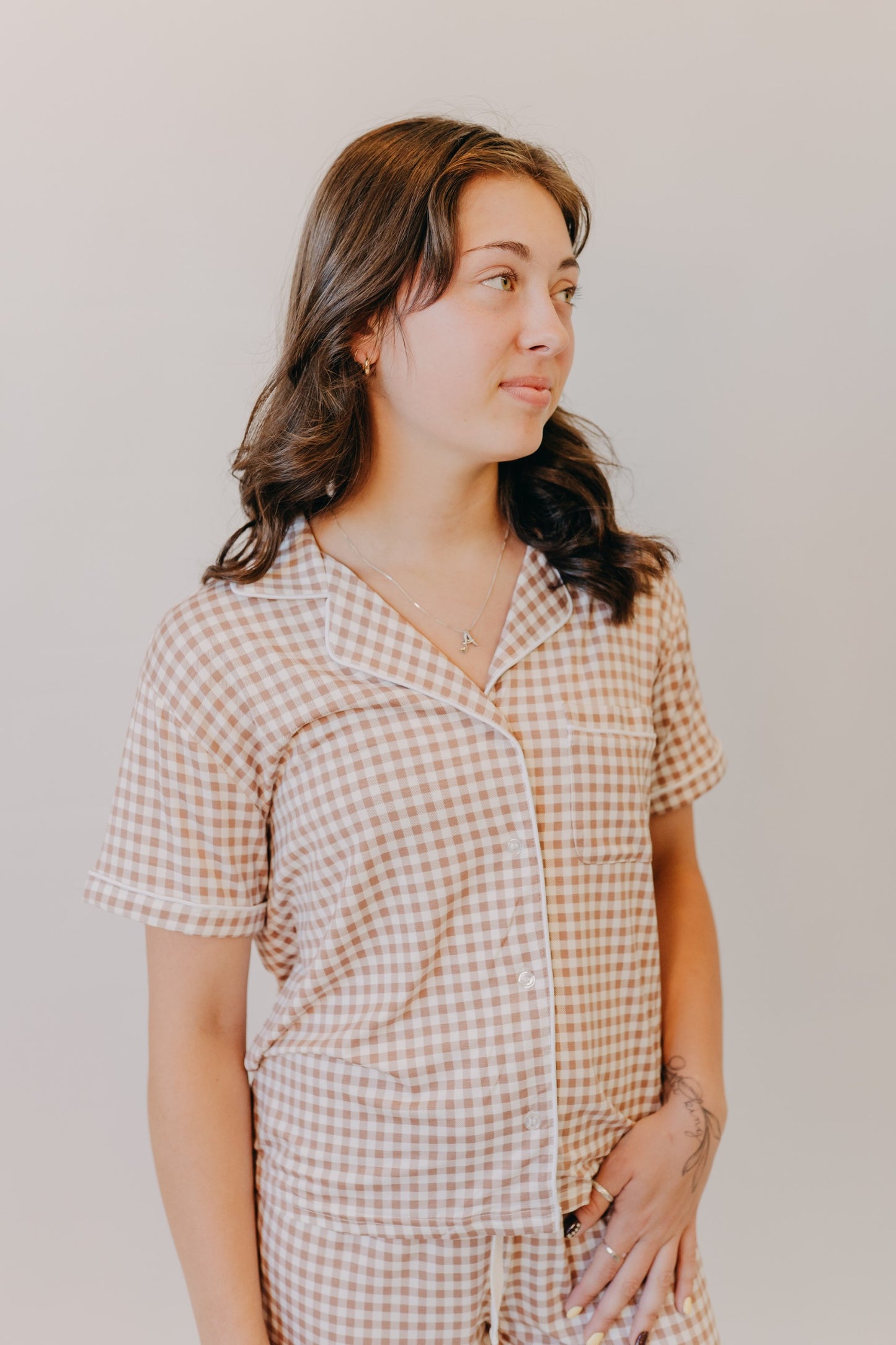 Thread & Supply | Nella Pajama Set of 2 | Ice Coffee Gingham