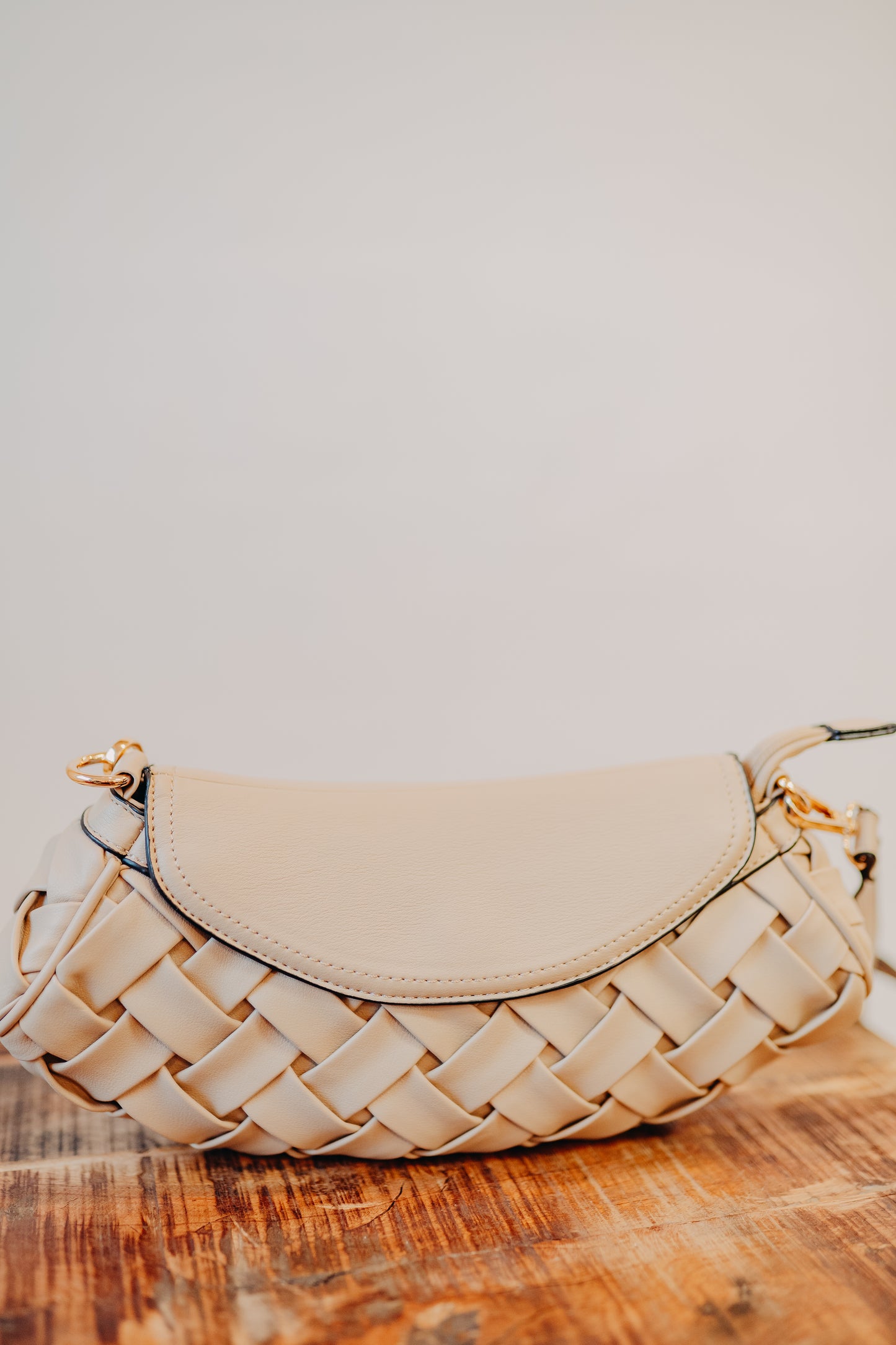 Jen & Co | Kaleen Woven Satchel w/Crossbody | Sand
