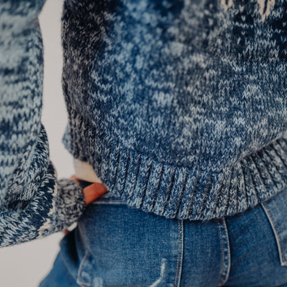 Z Supply | North Sea Fairisle Cardigan | Blue Velvet Heather