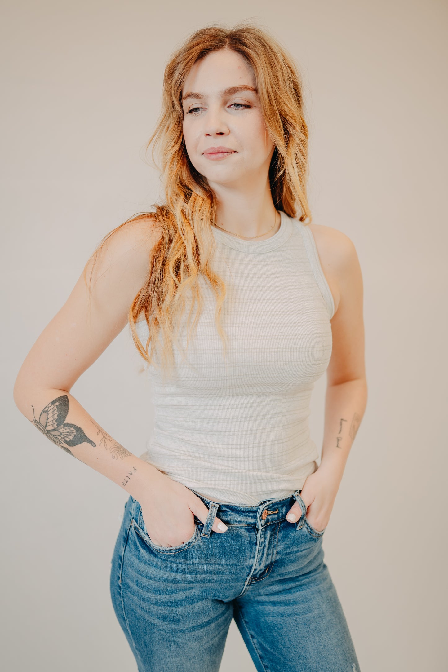 Thread & Supply | Ellen Tank | Heather Gray Gold