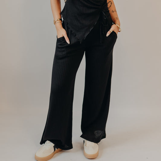 Gilli | Side pocket Wide Leg Pants | Black