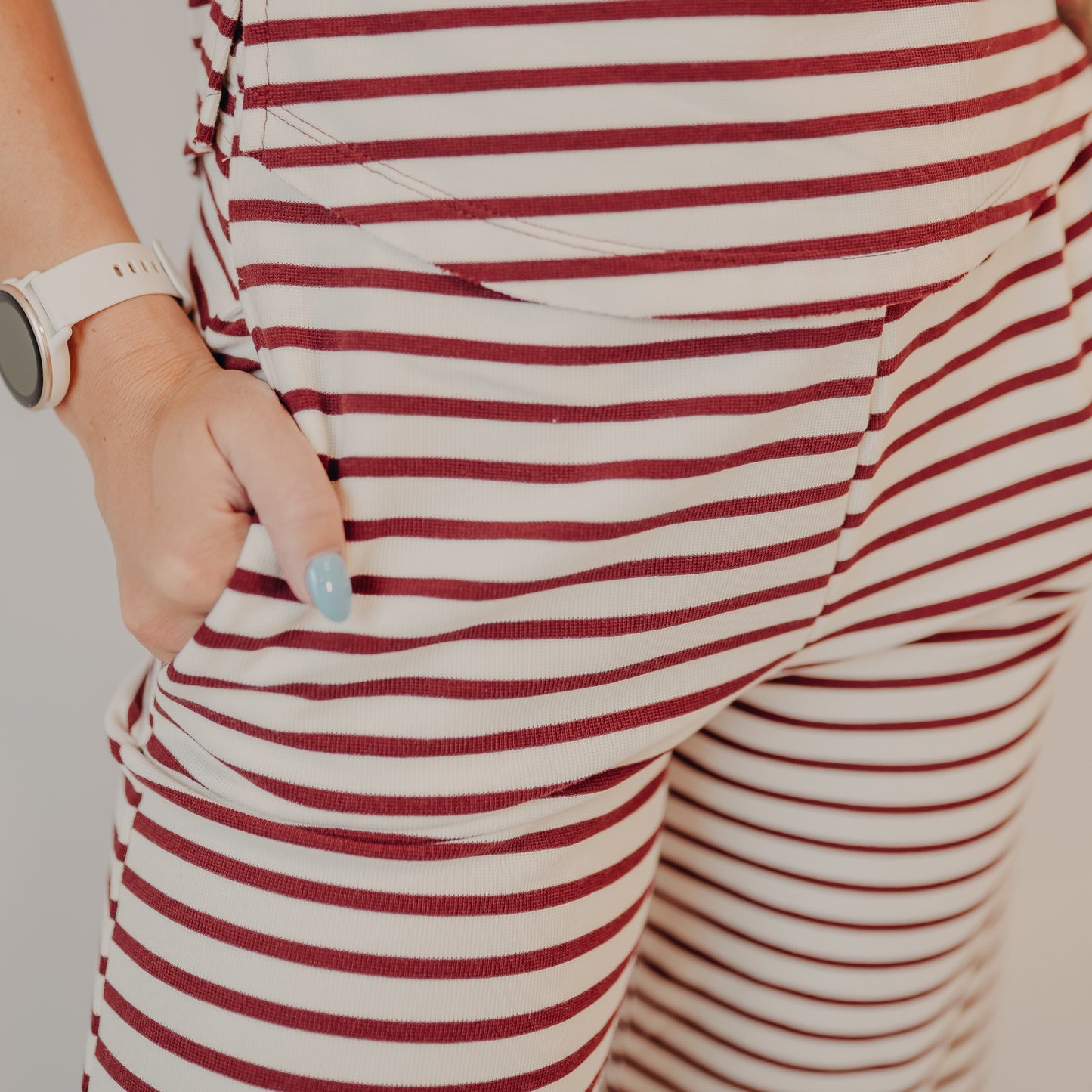 Blu Pepper | Stripe Wide Leg Lounge Pants | Burgundy