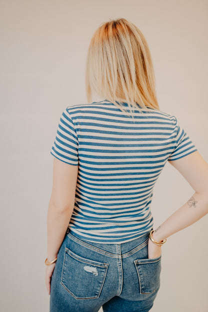 Z Supply | Tourist Striped Tee | Calypso Blue Indigo