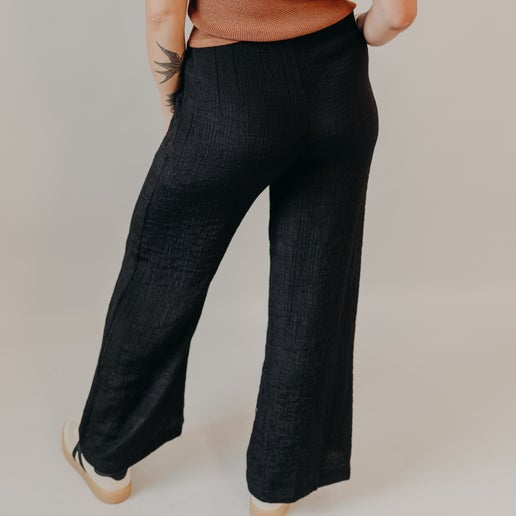 Blu Pepper | High Waist Wide Leg Lounge Pant | Black