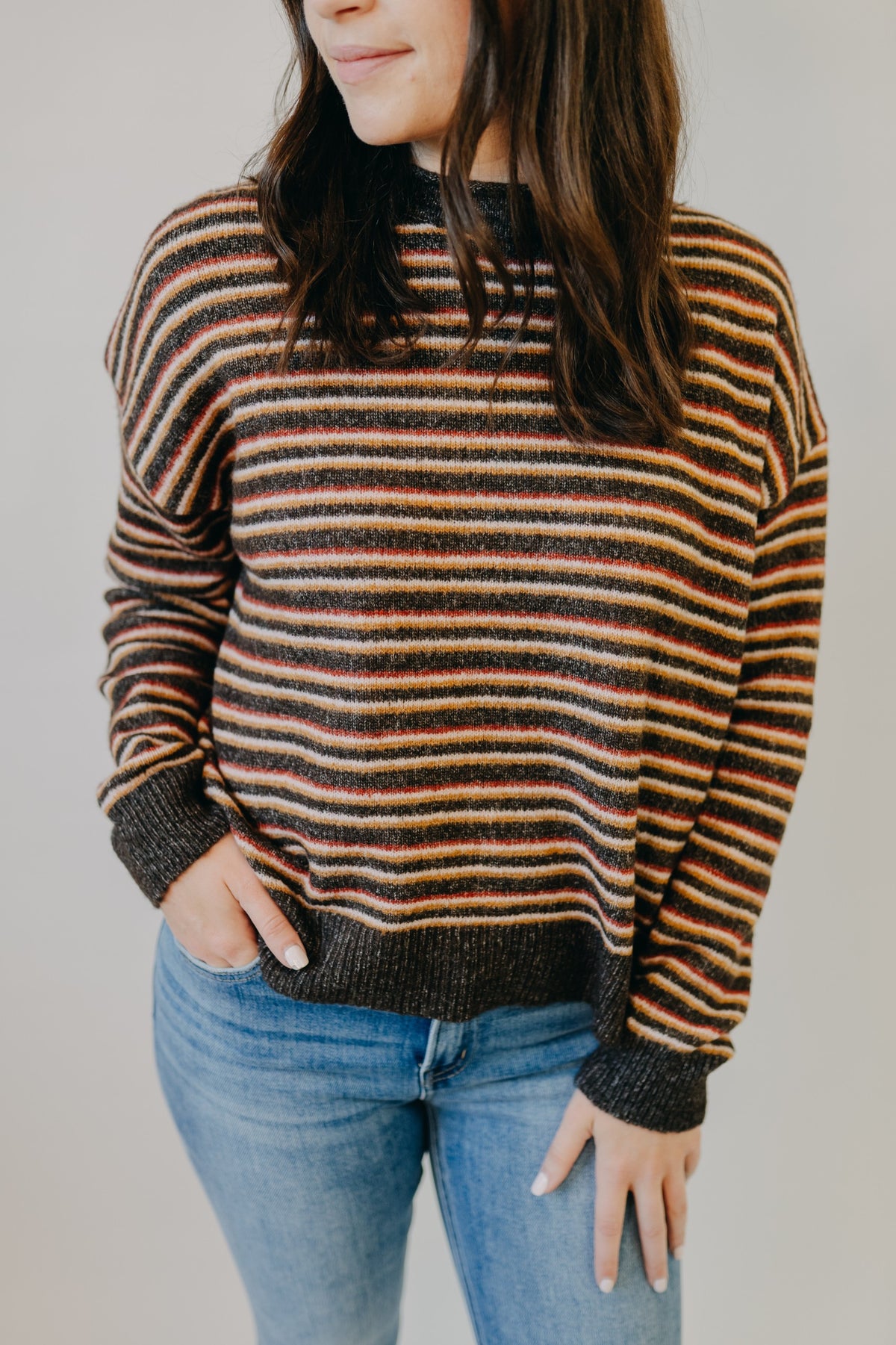 By Together | Briar Striped Sweater | Chocolate