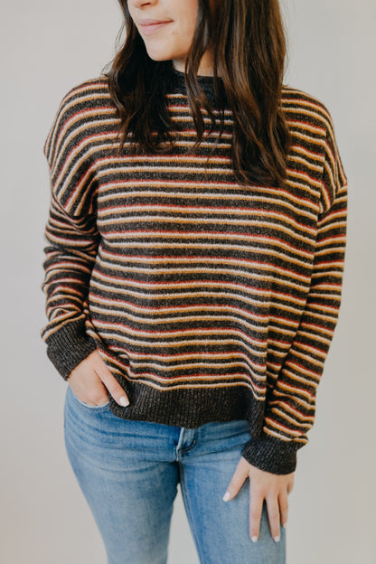 By Together | Briar Striped Sweater | Chocolate