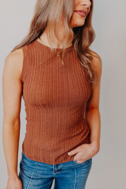 Blu Pepper | Sleeveless Sweater Top | Copper