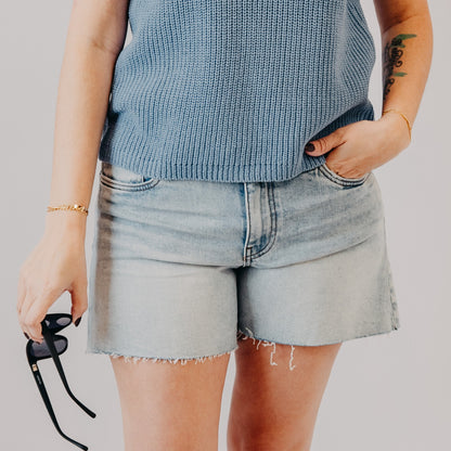 KUT | Jane High Rise Long Short Raw Hem | Deep