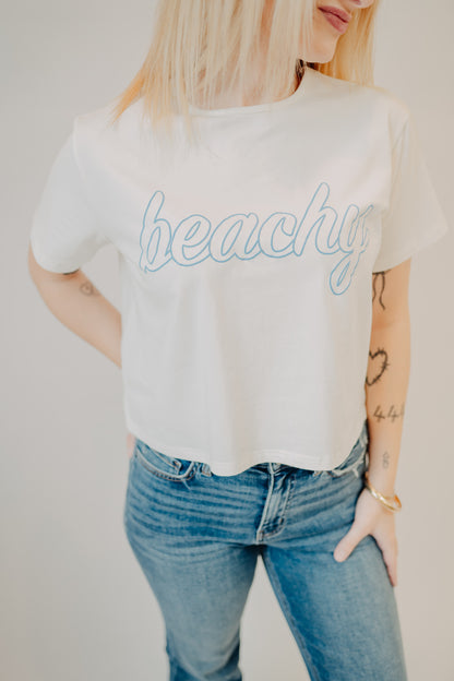 Wishlist | "Beachy" Crop Top | White Blue
