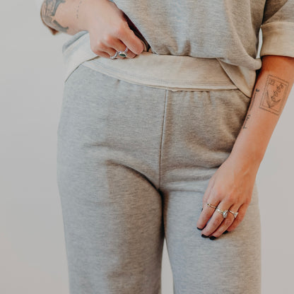 Gilli | Floded Detail Wide Leg Pants | H Grey