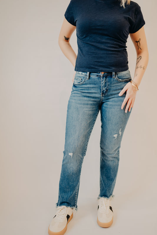 Flying Monkey | Mid Rise Distressed Hem Ankle Boot | Quince