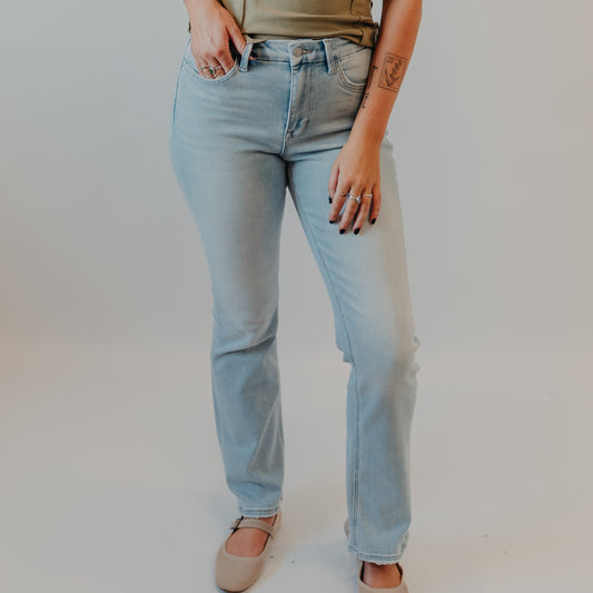 Flying Monkey | High Rise Seamless Waist Distressed Hem | Well-Connected