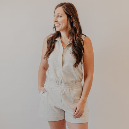 Wishlist | Athletic Collared Romper | H Grey