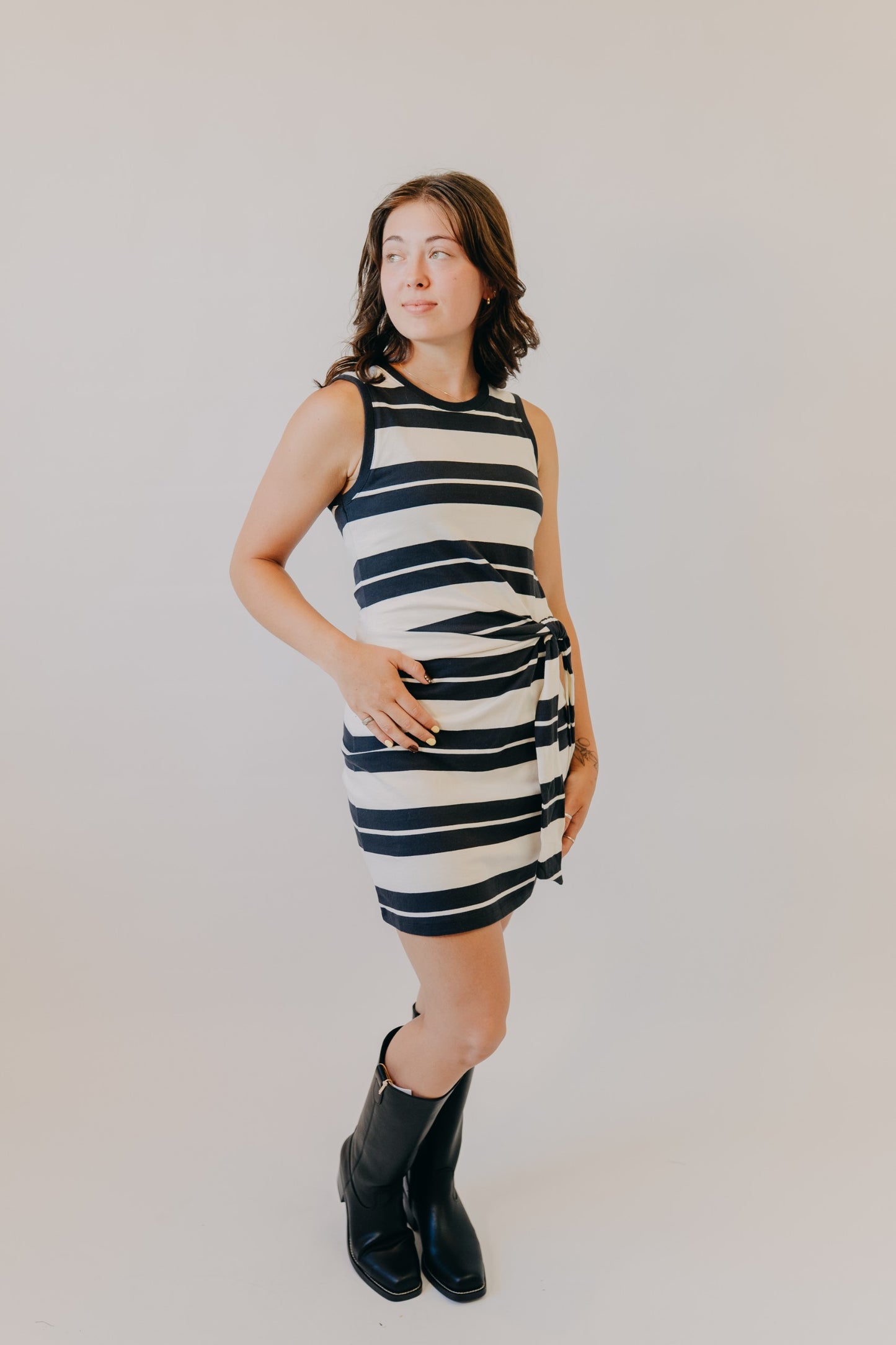 Z Supply | Mattie Striped Mini Dress | Ash Black
