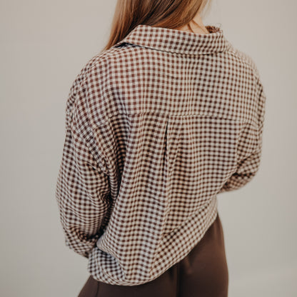 Z Supply | River Plaid Button Up | Chocolate Cherry