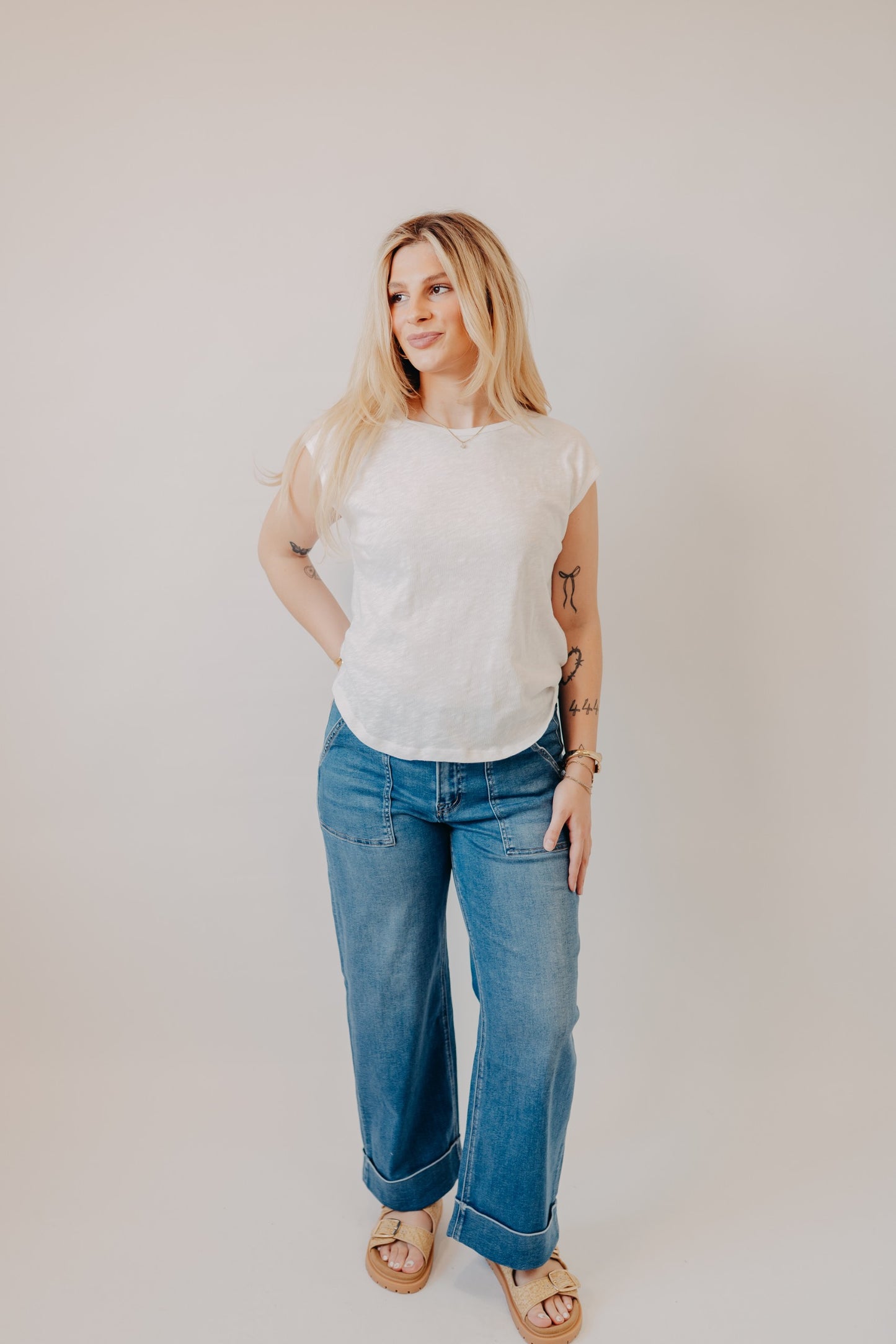 Vervet | High Rise Super Soft Baggy Cuff Wide | Enviably