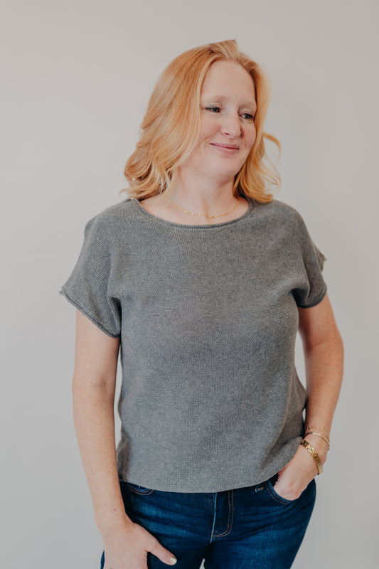 Staccato | Wide Crew Neck Pullover Sweater | H Grey