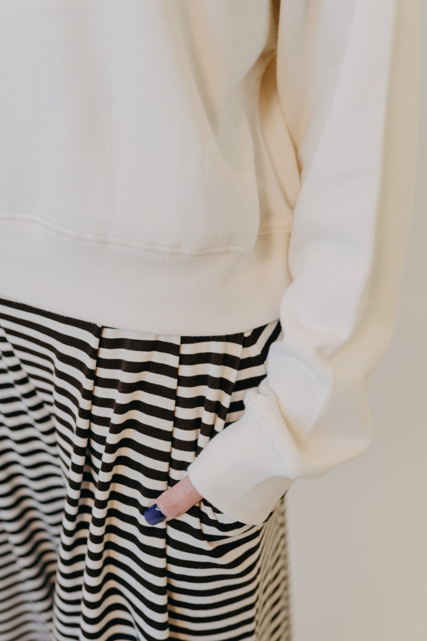 By Together | Fine Line Wide Leg Knit Pants | Cream Brown