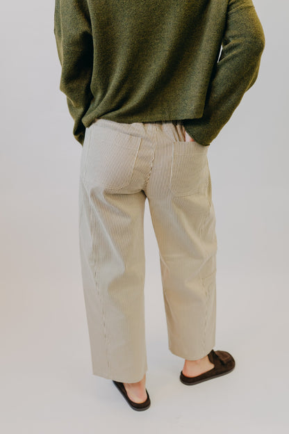 Wishlist | Striped Cotton Pants | Espresso Taupe
