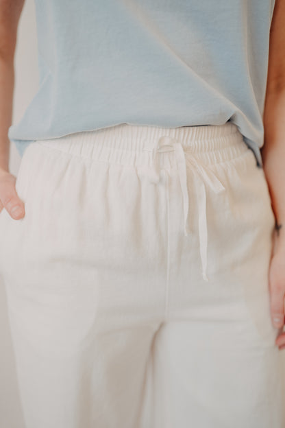 Hem & Thread | Embroidered Culottes | White