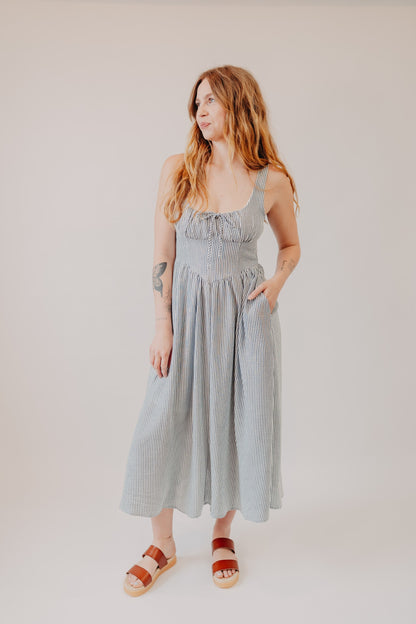Blu Pepper | Striped Dress | Navy White