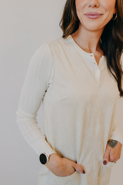 Wishlist | Suede V-Neck Mini Dress | Stone