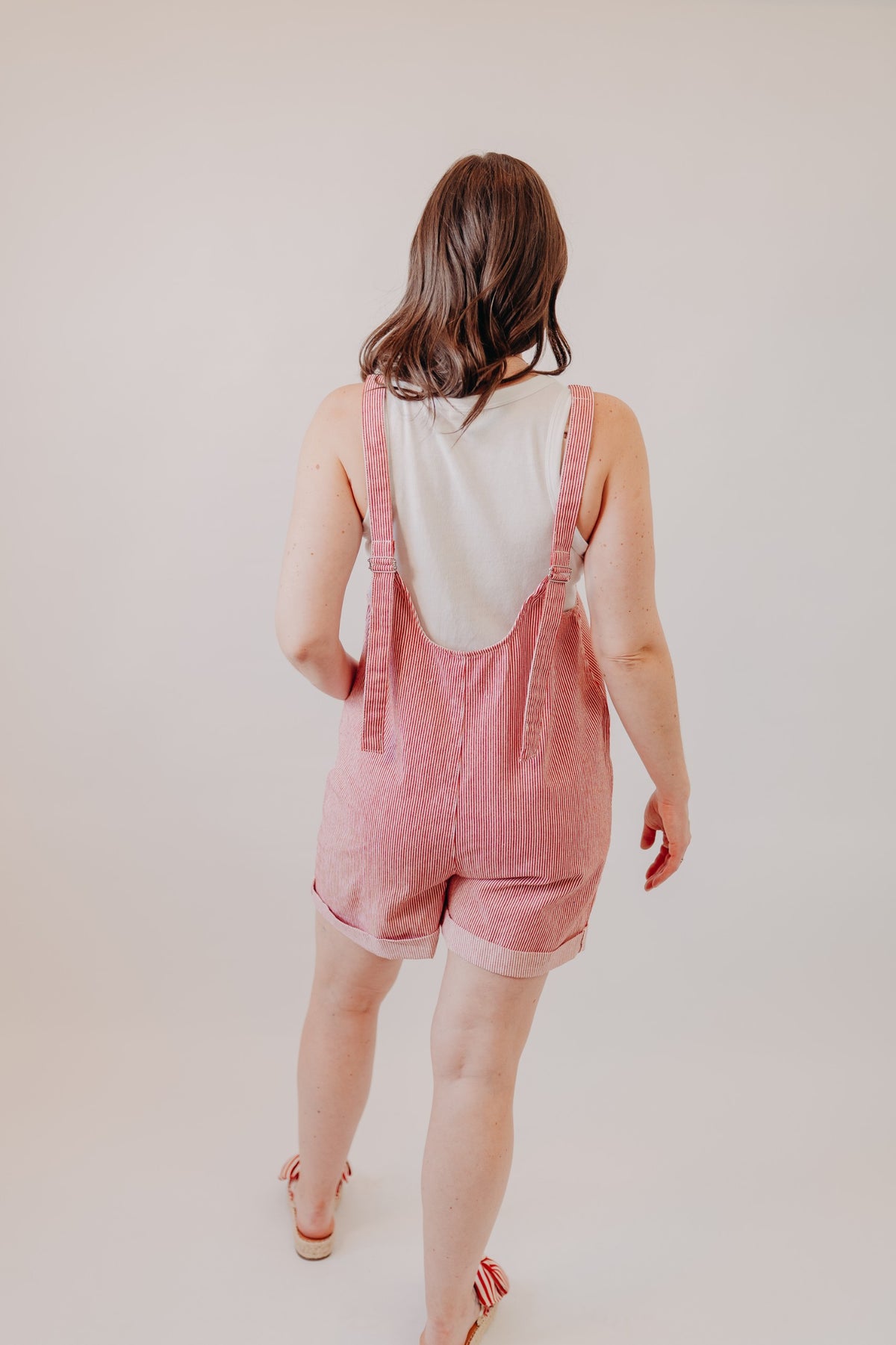 Wishlist | Striped Open Back Romper | Red White