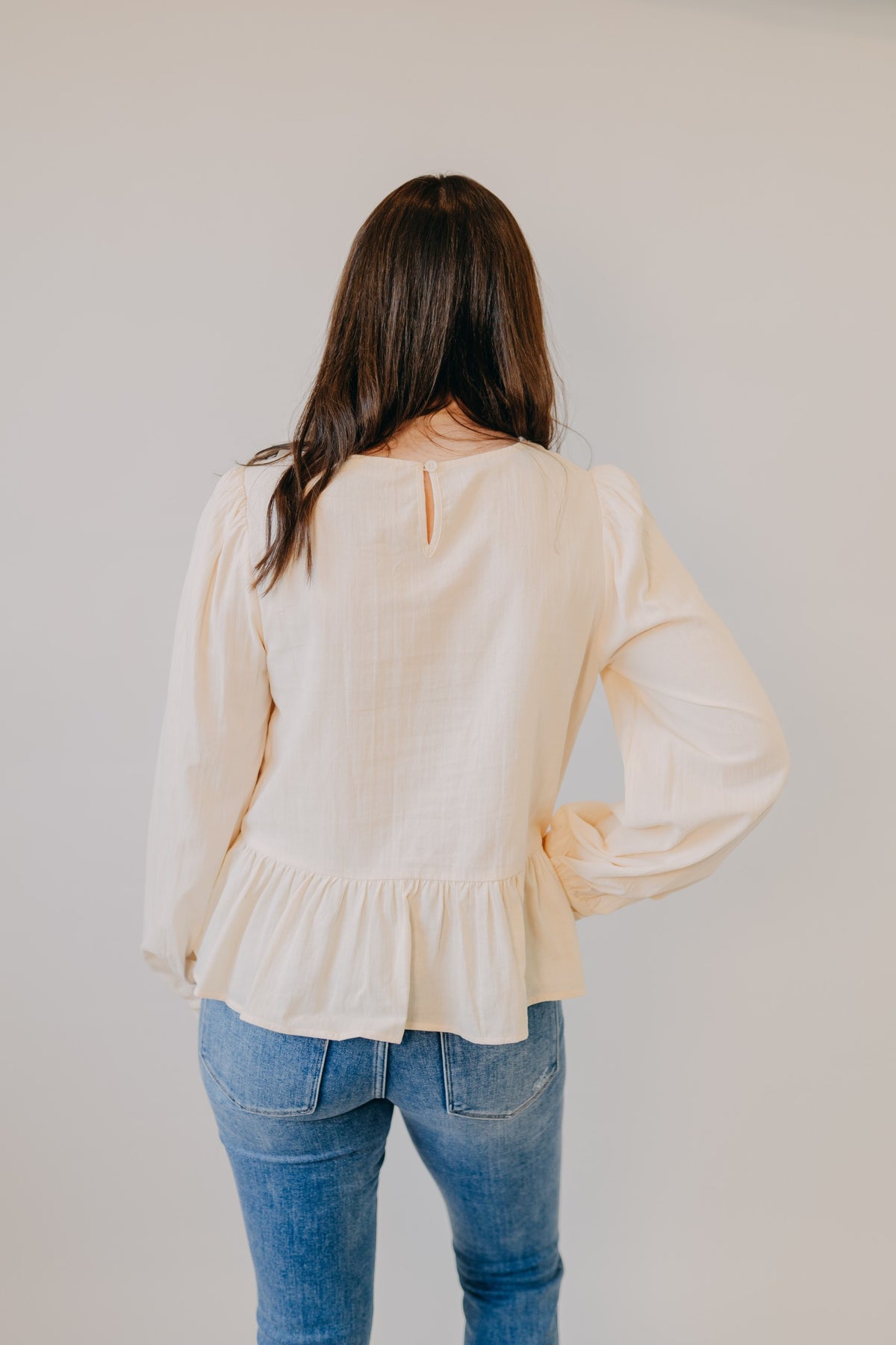 By Together | Rhiannon Peplum Woven Top | Cream
