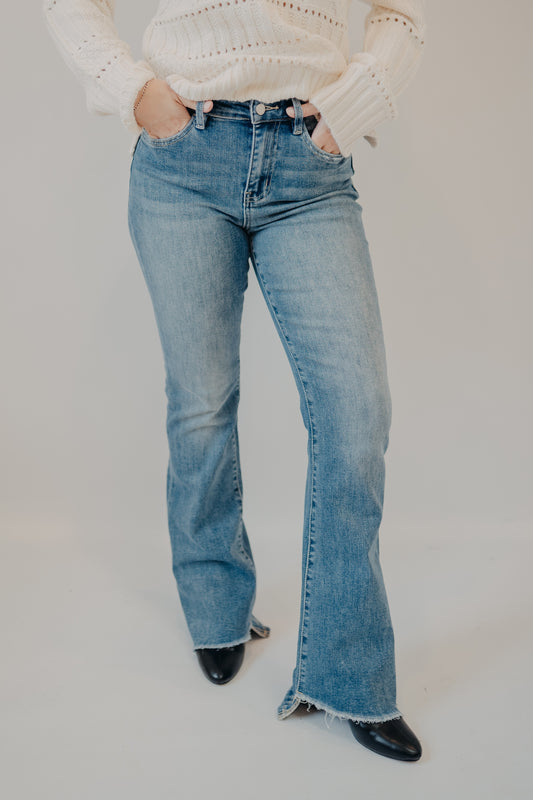 Vervet | High Rise Slant Hem Flare | Crate