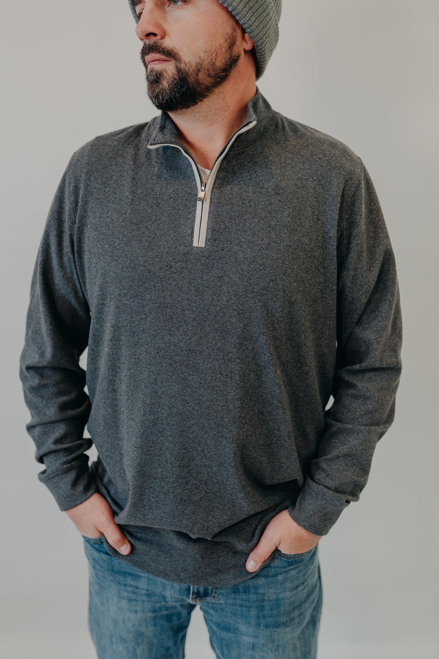 The Normal Brand | Puremeso Weekend Qtr Zip | Charcoal