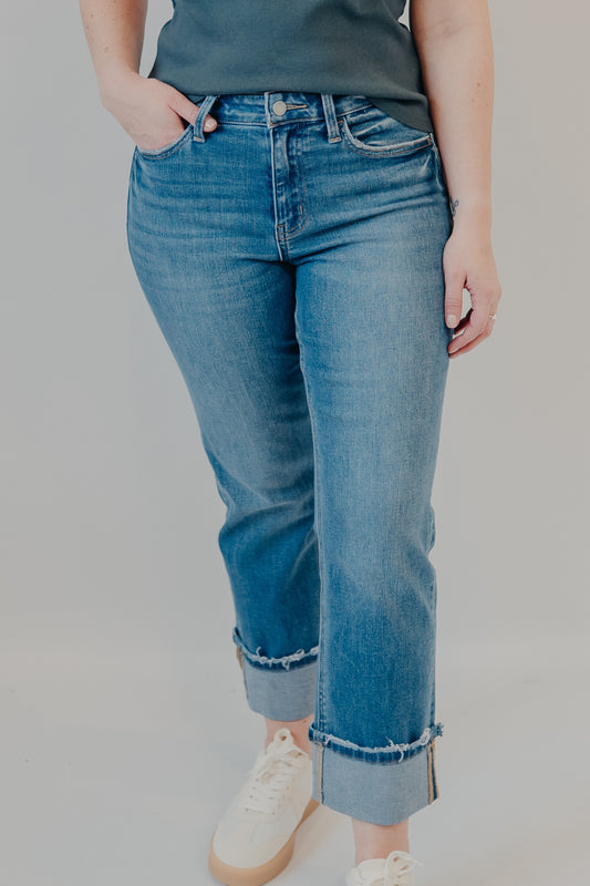 Vervet | High Rise Cuffed Straight | Daphne