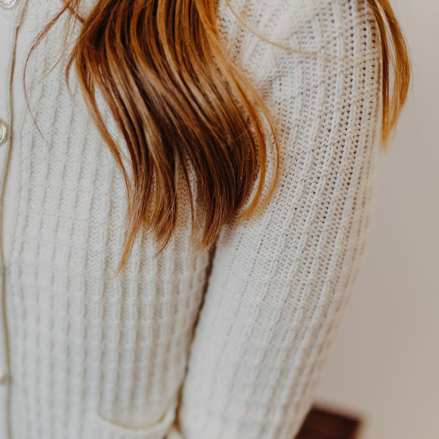 Gold Button Sweater | Ivory