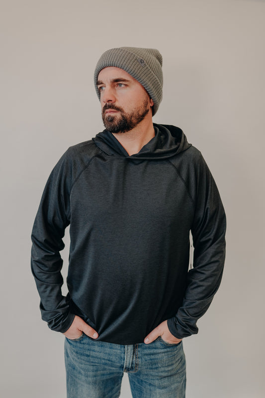 Flag & Anthem | Victory Performance LS Hoodie | Charcoal Heather