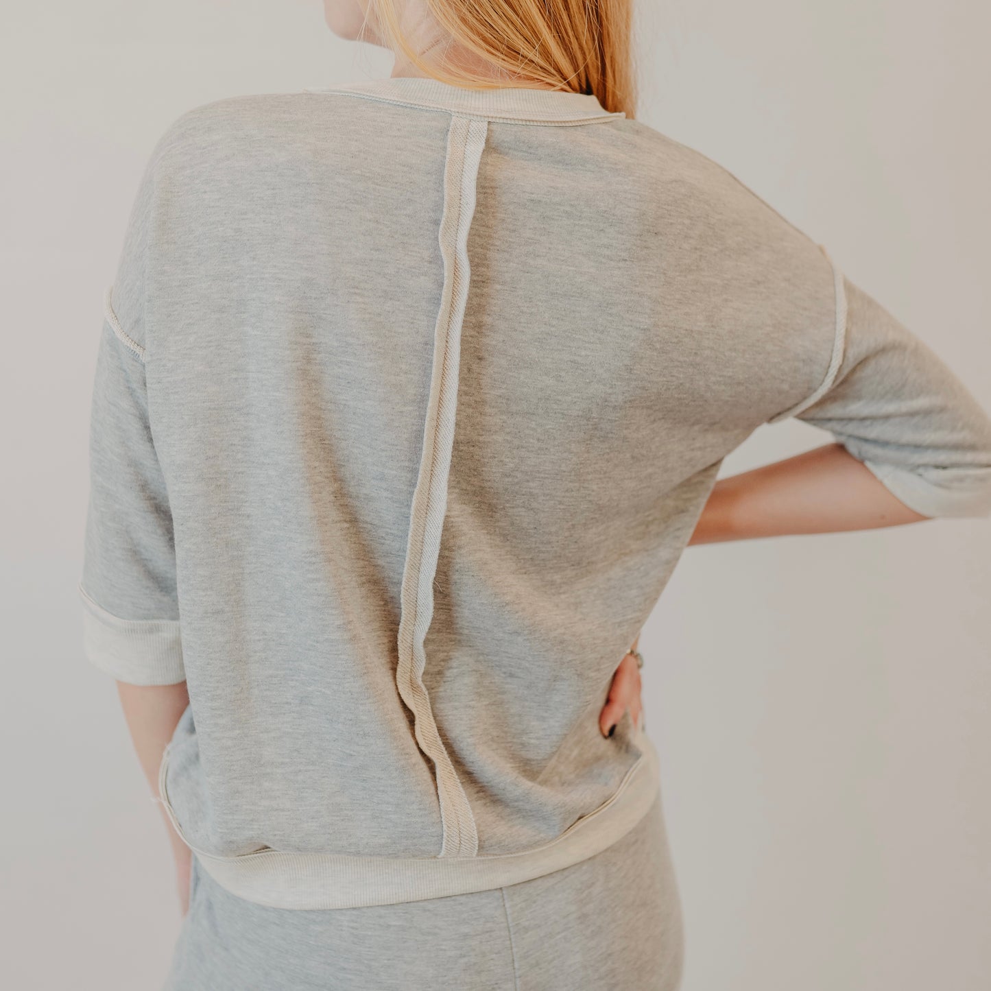 Gilli | Half Sleeve Floded Top | H Grey