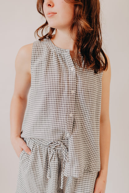 Thread & Supply | Caelis Tank | Charcoal Gingham