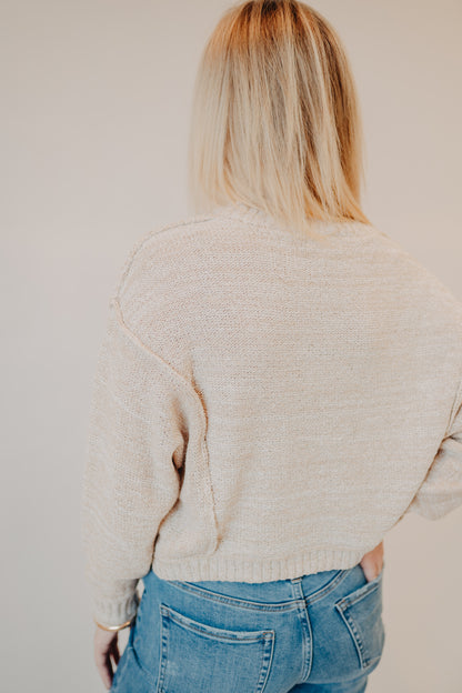 Blu Pepper | Exposed Seam Drop Shoulder Top | Khaki