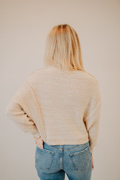 Blu Pepper | Exposed Seam Drop Shoulder Top | Khaki